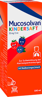 Mucosolvan Kindersaft 30mg/5ml mit Waldbeerengeschmack Mucosolvan