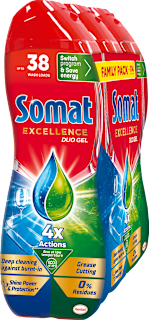Гел за съдомиялна машина 4 x Actions (3 x 684ml) Somat