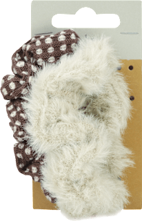 Gumičky do vlasov scrunchie - béžová a hnedá s-he stylecollection