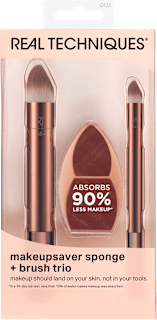 Set makeupsaver sponge + brush trio  REAL TECHNIQUES