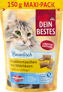 Töltött jutalomfalatok felnőtt macskáknak szárnyassal, tejes töltelékkel Dein Bestes