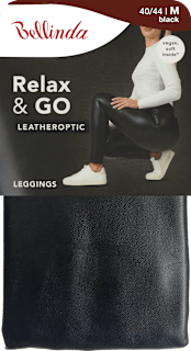 legíny v koženém vzhledu LEATHEROPTIC, velikost M, černé Bellinda