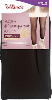punčochové kalhoty WARM&TRANSPARENT, velikost M, černé Bellinda
