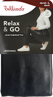 legíny v koženém vzhledu LEATHEROPTIC, velikost L, černé Bellinda