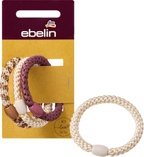 Haargummis geflochten, Braun, Rot, Weiß ebelin