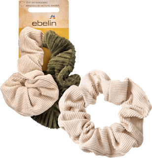 Scrunchies Kord recycelt, Creme, Grün ebelin
