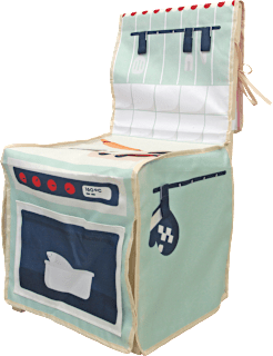 Stuhlhusse Spielküche aus Polyester, mehrfarbig (142x36 cm) Cleoleo