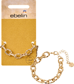 Armband Gliederkette gehämmert, Gold-Optik ebelin