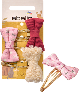 Haarclips mit Schleifen, Rot, Rosa, Teddy ebelin