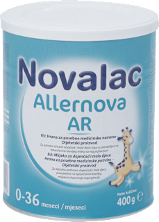 Allernova AR, hrana za posebne medicinske namene, od rođenja do 36 meseci Novalac