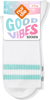 Socken mit Glitzer-Streifen weiß + grau + blau Gr. 35-38 nur die