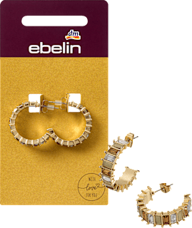 Creolen mit Strasssteinen, Gold-Optik ebelin