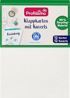 Klappkarten-Set mit Kuverts aus Recycling-Material, perlweiß Profissimo