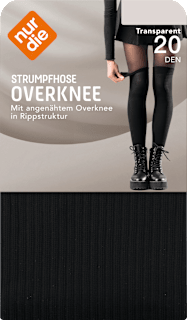 Strumpfhose Overknee mit 2-in-1-Look schwarz Gr. 38/40 = XS/S, 20 DEN nur die