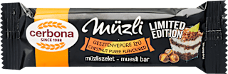 Gesztenyepüré ízű müzliszelet Cerbona