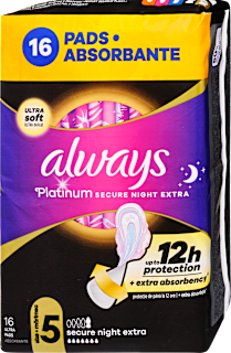 Egészségügyi beté Platinum Secure Night Extra, 5-ös méret always