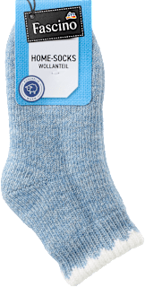 Socken mit Wolle & kurzem Schaft blau Gr. 35-38 Fascino