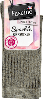 Socken mit Glitzer-Garn taupe Gr. 39-42, 1 St