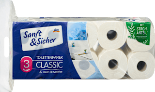 Toilettenpapier Classic XXL 3-lagig (20x220 Blatt) Sanft&Sicher