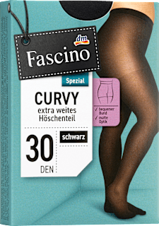 Pančuchové nohavice Curvy, veľ. 52/54, 30 DEN, čierne Fascino