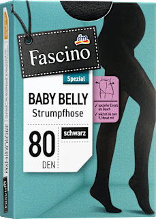 Schwangerschafts-Strumpfhose schwarz Gr. 46/48, 80 DEN Fascino