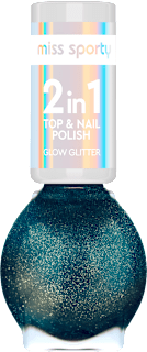 lak na nehty 2 v 1 Glow Glitter 90 miss sporty