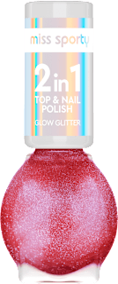 lak na nehty 2 v 1 Glow Glitter 80 miss sporty