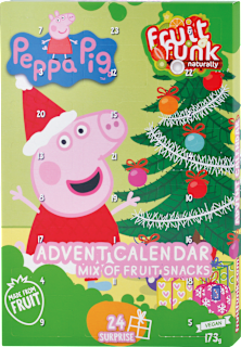 Adventný kalendár Peppa Pig 24 Fruitsnacks Fruitfunk