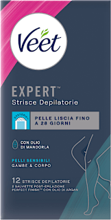 Strisce depilatorie corpo, pelli sensibili Veet