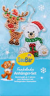 Funkelndes Anhänger-Set Bastelspaß Weihnachten 2tlg. SauBär