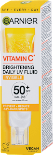 Rozjasňujúci denný pleťový UV fluid Vitamin C Invisible SPF 50+ GARNIER SKIN NATURALS