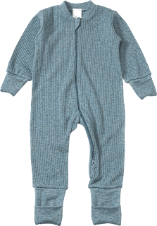 Schlafanzug mit Wolle & Ripp-Struktur, grau melange, Gr. 74/80 ALANA