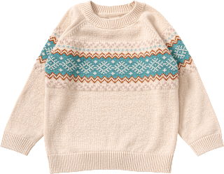 Pullover aus Strick mit Norweger-Muster, beige & blau, Gr. 104 ALANA
