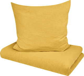 Bettwäsche-Set aus Musselin, senfgelb, 135 x 200 + 80 x 80 cm ALANA
