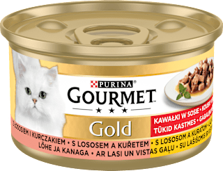 Gold konzerva pro kočky losos, kuře  PURINA GOURMET