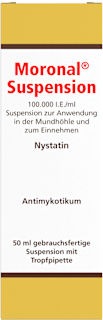 Moronal, Wirkstoff:  Nystatin, 100.000 I.E./ml Suspension Moronal