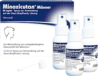 Minoxicutan Männer, Wirkstoff: Minoxidil 50 mg/ml Spray 3 x 60 ml  Minoxicutan