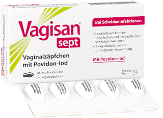 Vagisan sept Vaginalzäpfchen mit 200mg Povidon-Iod Vagisan