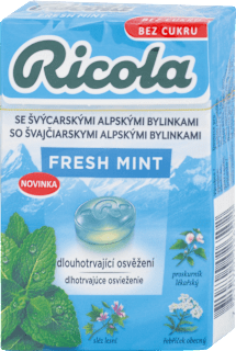 Švajčiarske bylinné bonbóny Fresh Mint Ricola