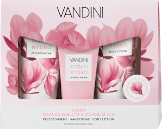 Geschenkset HYDRO Magnolienblüte & Mandelmilch 3tlg VANDINI