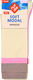 Socken mit Ripp-Optik & Modal, beige + rosa Gr. 39-42 nur die