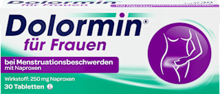 Dolormin für Frauen bei Menstruationsbeschwerden mit Naproxen 250 mg Tabletten  Dolormin