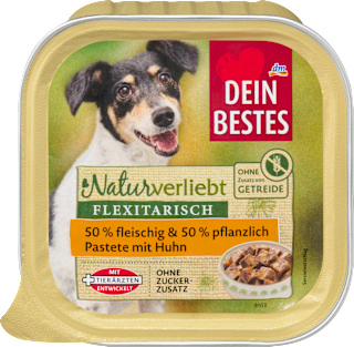 Krmivo pre psy v miske Naturverliebt Flexitarisch s kuracou paštétou Dein Bestes