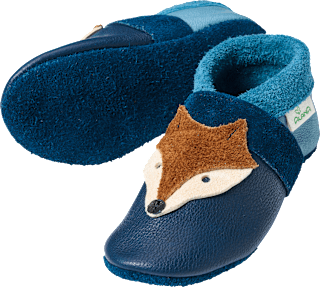 Lederschuhe mit Fuchs-Applikation, blau, Gr. 20/21 ALANA