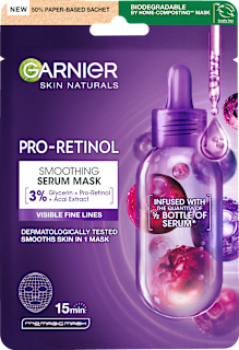 Textilná pleťová maska Pro-Retinol Smoothing Serum GARNIER SKIN NATURALS