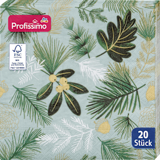 Troslojne salvete - lišće, 33x33xm Profissimo