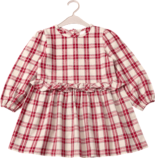 Kleid aus Flanell mit Karo-Muster, rot, Gr. 98 ALANA