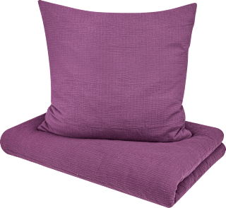 Bettwäsche-Set aus Musselin, lila, 155 x 200 + 80 x 80 cm ALANA