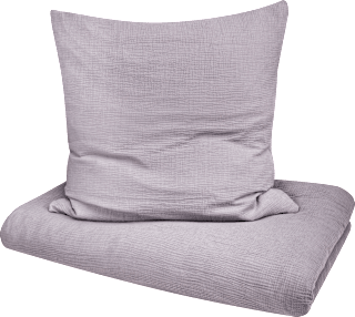 Bettwäsche-Set aus Musselin, grau, 155 x 220 + 80 x 80 cm ALANA