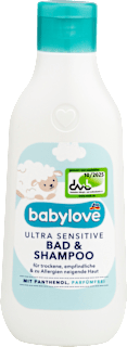 Otroška kopel in šampon za lase s pantenolom Ultra Sensitive babylove